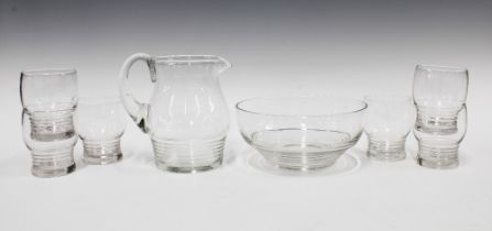 Contemporary Stuart clear glass lemonade set with matching bowl (8)