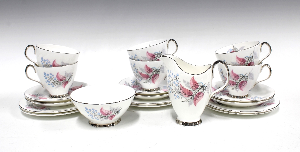 Royal Albert Fancy Free pattern bone china teaset, six place setting (20)