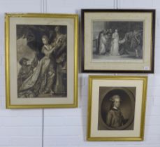 Three 19th century prints, all framed under glass, largest 52 x 68cm (3)