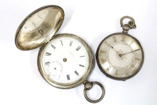 Early 20th century silver cased full hunter pocket watch and a lady's fob watch (2)