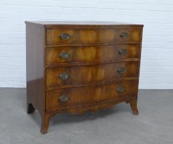 Mahogany serpentine chest of drawers, 95 x 86 x 47cm.