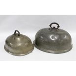 Two silver plated meat dish covers, larger by Walker & Hall 47 x 36cm (2)