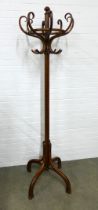 Bentwood hat and coat stand, 70 x 202cm.