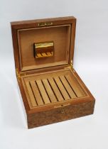 Manning cigar humidor burrwood box, with outer prestation box, 28 x 13 x 25cm