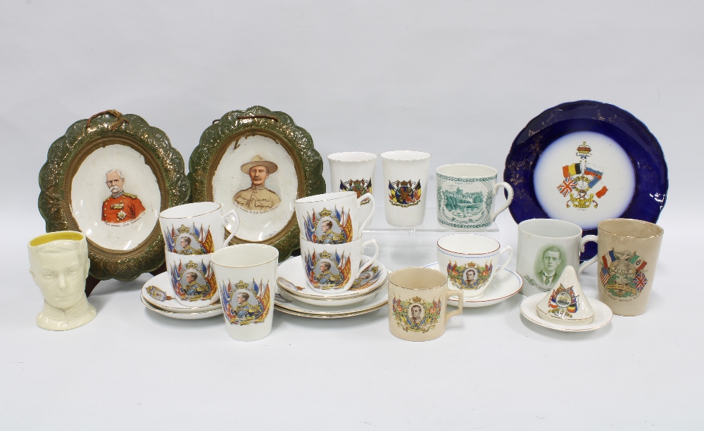 A group of Royal commemorative pottery and china together with a Baden Powell and Field Marshall
