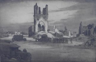 CYRIL HENRY BARRAUD (1877 - 1965) THE GREAT SQUARE YPRES, etching, signed in pencil, framed under