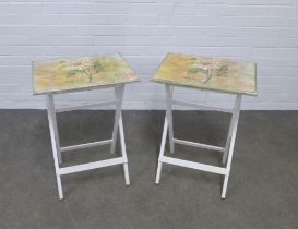 Pair of 'Double Dahlia' folding tables, 48 x 66 x 39cm. (2)