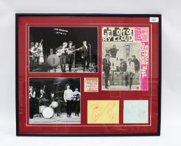 Rolling Stones autographs, comprising a set of 1960's autographs in red ballpoint pen on two
