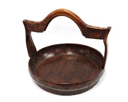 Chinese wooden serving basket, 32 x 40cm