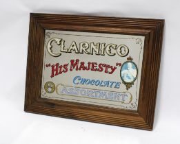 Painted mirror for 'Clarnico "His Majesty" Chocolate Assortment' 56 x 43cm