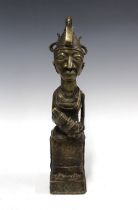 African Benin bronze figure, 39cm