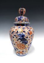 Large Imari vase and cover, 51cm