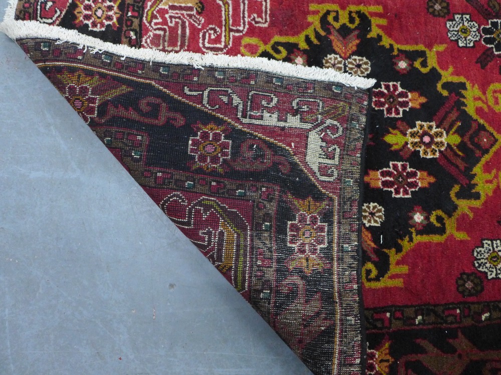 Persian rug, red field with two medallions and Rug with red field and flowerhead border, 202 x - Image 4 of 4