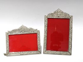 Two Thai white metal photograph frames, 22 x 13cm (2)