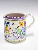 Poole pottery floral pattern jug, 14cm