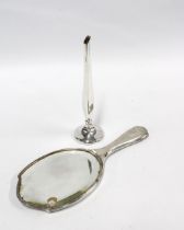 Modern silver bud vase, Sheffield 2000 together with a silver backed hand mirror (2)