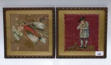 Two tapestry style panels within glazed gilt frames (2)