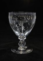 Royal Brierley QEII Coronation glass goblet, 14.5cm