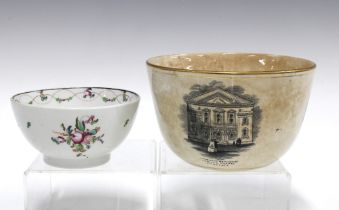 Newhall porcelain bowl and a Staffordshire 'Primitive Methodist Chapel Tunstall' transfer printed