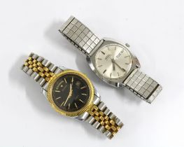 ERNEST BOREL, a Gents vintage stainless steel wristwatch and a Pulsar Gents wristwatch (2)