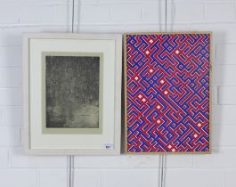 DAVID SEAGER, Untitled photopolymer etching and aquatint, No. 1/6, framed under glass together