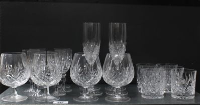Edinburgh Crystal glasses to include tumblers, wine glasses and brandy (20)