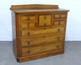 Ledgeback chest the rectangular top chamfered edge and canted corners over five short and three long