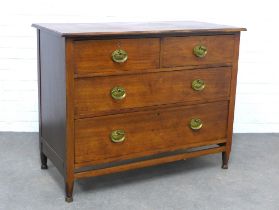 Mahogany chest with a rectangular top with moulded edge over two short and two long drawers, 106 x