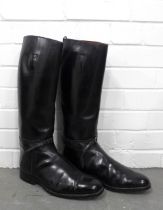 Pair of Gents black leather riding boots, 46cm, marked size 10