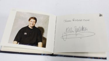 An Autograph album of Scotland Football Club players accompanied by colour photographs to include