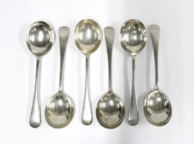George VI set of six Mappin & Webb silver soup spoons, Sheffield 1950 (6)