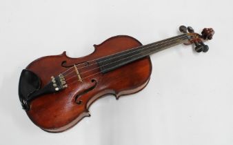 Violin, 20th century, paper label inside reads, 'GPS 701', length of back 33cm overall length 56cm