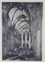 FRASER MACIVER, ST MARY'S CATHEDRAL EDINBURGH, screenprint 1/30, signed and dated 1992, framed under