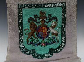 British Royal Coat of Arms, an embroidered beadwork crest