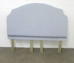 Pale blue upholstered padded headboard, 184 x 114cm, excluding supports