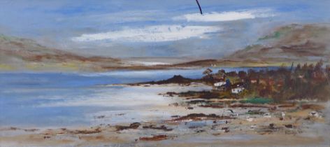 KATHLEEN CONBOY (SCOTTISH), BETWEEN SKYE AND SKALPAY, acrylic on board, signed and framed,