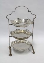 Epns three tier cake stand , 42cm