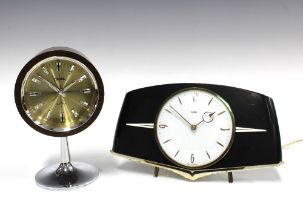 Metamec vintage mantle clock and a Coral mid century style clock (2) 27 x 14cm.