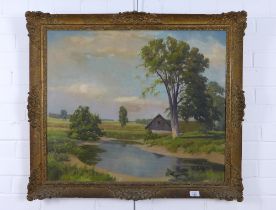 SALIGER, untitled rural Scene oil on canvas, signed, in moulded gilt frame, 72 x 52cm