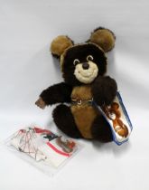 MOSCOW OLYMPICS 1980 collection to include Misha teddy bear, enamel badges and scarf, etc