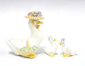 Sylvac Pottery group of three ducks (3) 11 x 13cm.