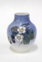 Royal Copenhagen fruit and berry pattern vase, No.288. 8 x 11cm.