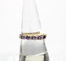 9ct gold amethyst and diamond ring