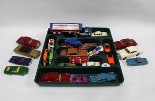 A collection of vintage diecast vehicles , mainly corgi, to include Bentleys and Rolls Royce, etc