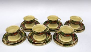 Myott & Son Art Deco teaset, England's Countryside transfer printed pattern, (18)