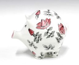 Marianne Westman for Rorstrand, mid century pottery pig, printed backstamp and monogram, 24 x 18cm.