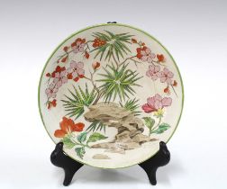 Late 18th / early 19th century Wedgwood handpainted botanical pattern saucer with impressed backst