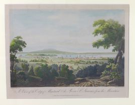 A View of the City of Montreal, coloured print, in a glazed Hogarth frame, 75 x 62cm including frame
