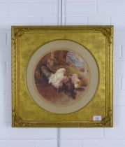 HELEN LAWRIE, untitled watercolour of chickens, signed and dated 1866, framed under glass within