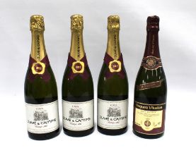 Three bottles of Juve & Camps Vintage 1995 cava cl, together with a bottle of Segura Viudas Brut